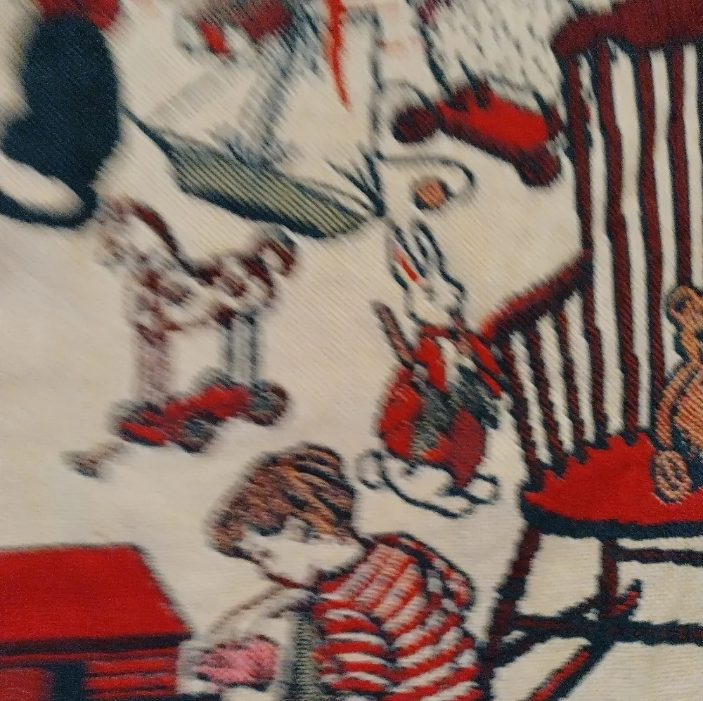 Vintage Bob Timberlake Christmas Family Home Tapestry Thick Throw Blanket 46x68